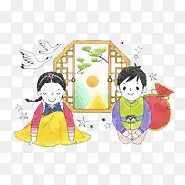 手绘韩国人