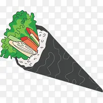 三角形矢量生菜寿司