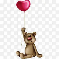 漂亮卡通气球棕色小熊