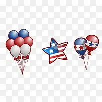 卡通美国旗帜气球五角星