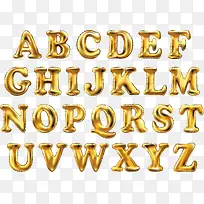 金色气球英文字母