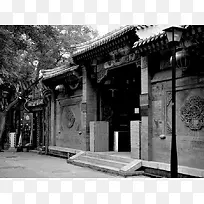 黑白色调的北京巷子照片