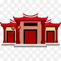 红色楼房