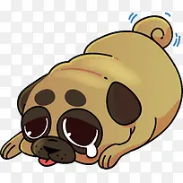 伤心哭泣的宠物狗
