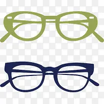 蓝绿色框架时尚眼镜