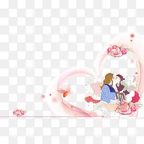 粉色唯美感恩母亲海报背景