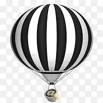 黑白条纹热气球装饰元素