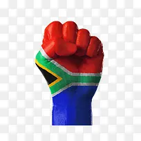 创意手绘南非国旗一只手图案