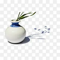 白色陶瓷瓶里的植物