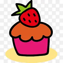 卡通可爱草莓蛋糕