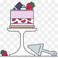 草莓奶油蛋糕和甜品台
