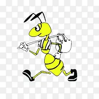 黄色搬家的蚂蚁