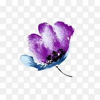 紫色水墨画