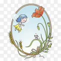 卡通植物仙女镜子