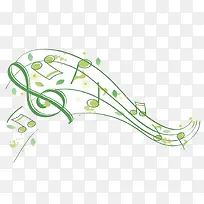 绿色清新的音符音乐