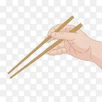 矢量拿筷子的手