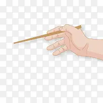 矢量手拿一只筷子