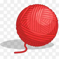 红色立体风格矢量毛线球