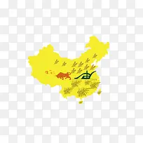 中国南北方水稻分布