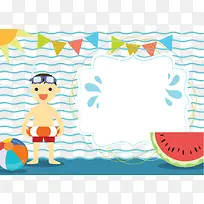 创意泳池派对邀请卡矢量图