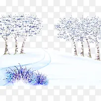 雪景美丽的树木