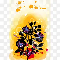 水墨花朵背景图