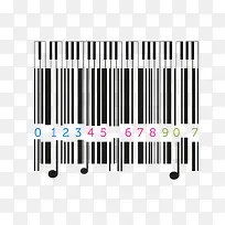 钢琴创意商场电商商品条形码矢量