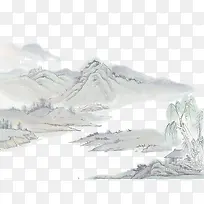 国画手绘山
