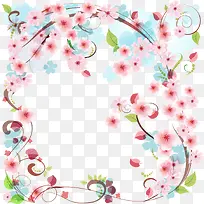 粉色花藤框架