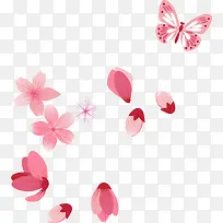 红色漂浮花瓣