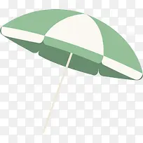 绿白大伞矢量图