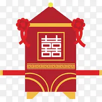 红色中国风双喜轿子