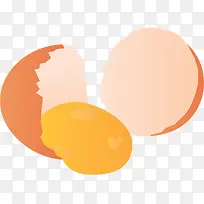 蛋壳蛋黄矢量鸡蛋