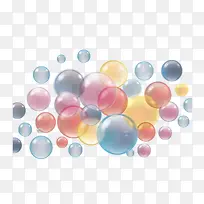 彩色透明泡泡素材
