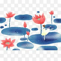 二十四节气雨水装饰插画