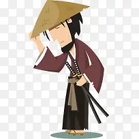 矢量图水彩江湖男士