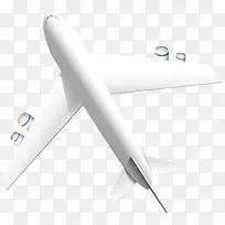 卡通白色3D立体飞机