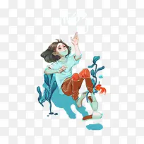 坠落海里的女孩