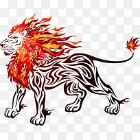 矢量火焰狮子