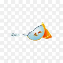 创意橙子水里的鱼