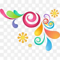 彩色潮流花纹