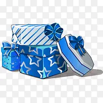 卡通蓝色礼物盒