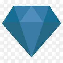 蓝色几何三角形钻石元素