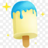 乳白色的蓝色的冰奶油冰淇淋Ic