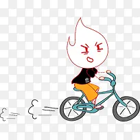 矢量手绘蹬自行车