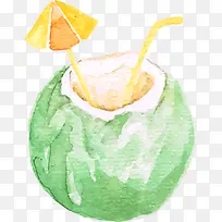 夏日水果绿色椰子