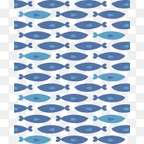 蓝色小鱼海洋花纹