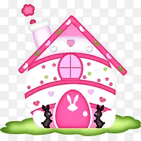 粉色卡通房子