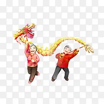 手绘中国传统舞龙