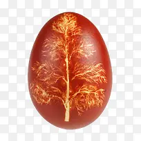 红色禽蛋柳树图案食用彩蛋实物